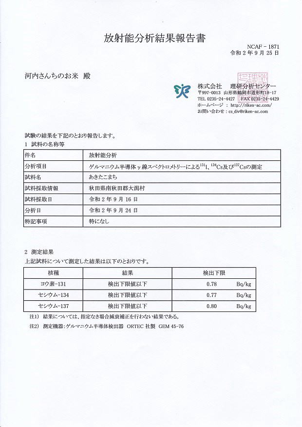 放射能検査